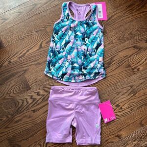 Jill yoga girls yoga tank and shorts set